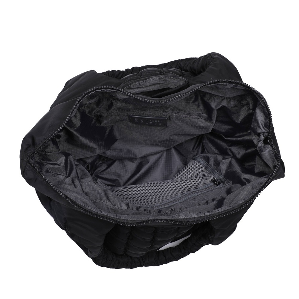 NWT Sol and Selene Black Quilted Puffer Nylon Hobo Bag with Cross Body Strap - Picture 4 of 6